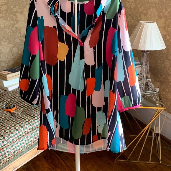 Crosby by Mollie Burch‎ abstract tunic. Worn 1x . 178 retail - Picture 1 of 4
